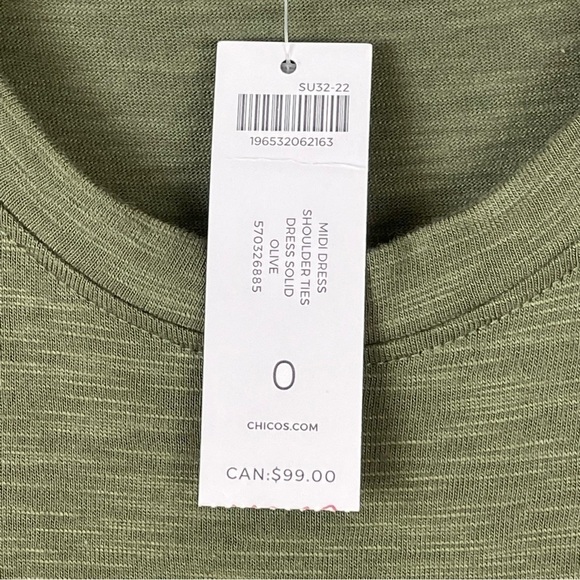 Chicos Olive Shoulder Tie Midi Dress - Picture 12 of 13
